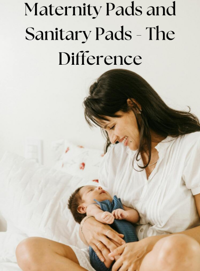 Photo of postpartum mother holding baby to use maternity pads