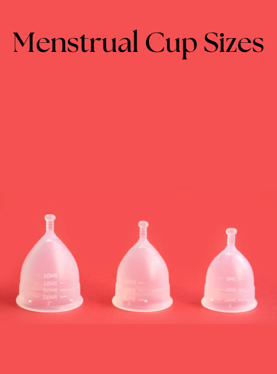 Menstrual cups in three different sizes