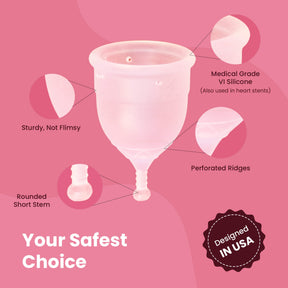 Reusable Menstrual Cup with Pouch for Women